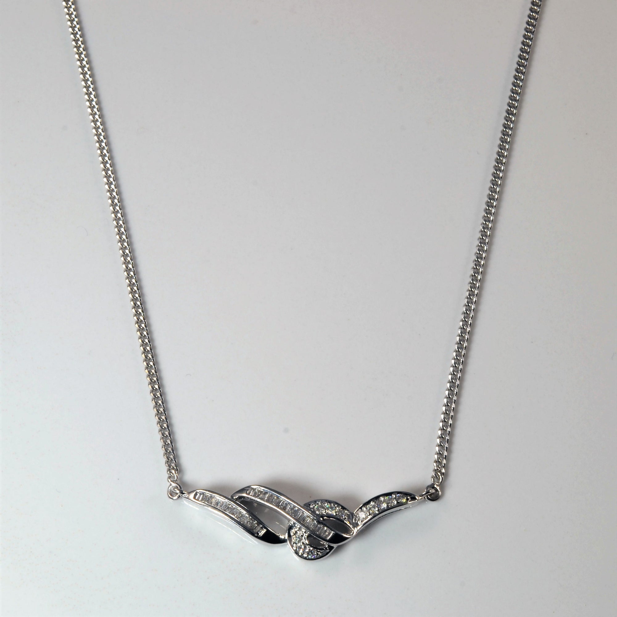 Twisted Diamond Channel Necklace | 0.49ctw | 17