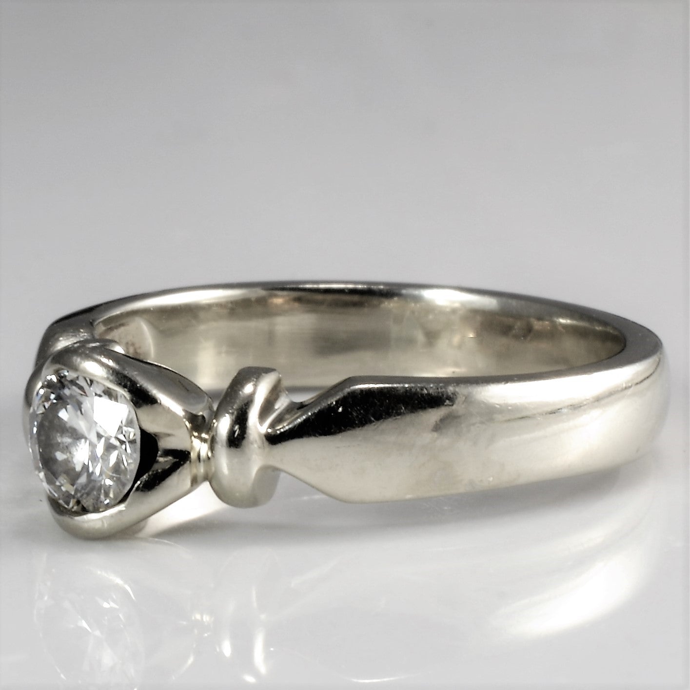 Semi Bezel Solitaire Diamond Engagement Ring | 0.27 ct, SZ 5 |
