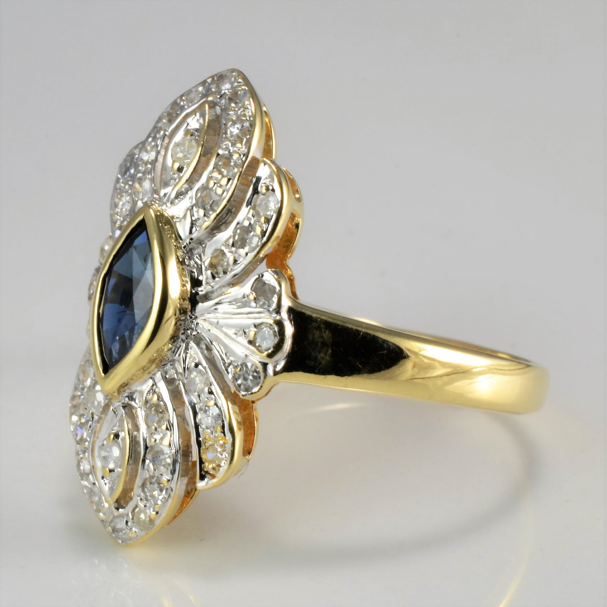 Cluster Diamond & Sapphire Cocktail Ring | 0.20 ctw, SZ 7 |