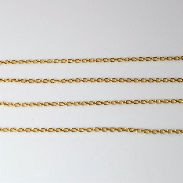 18k Yellow Gold Cable Chain | 15