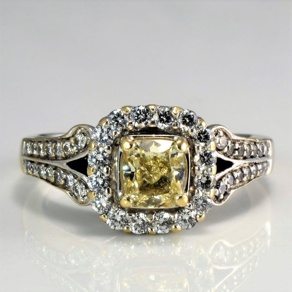 Halo Diamond Engagement Ring | 1.24 ctw | SI1, M | SZ 7.25 |