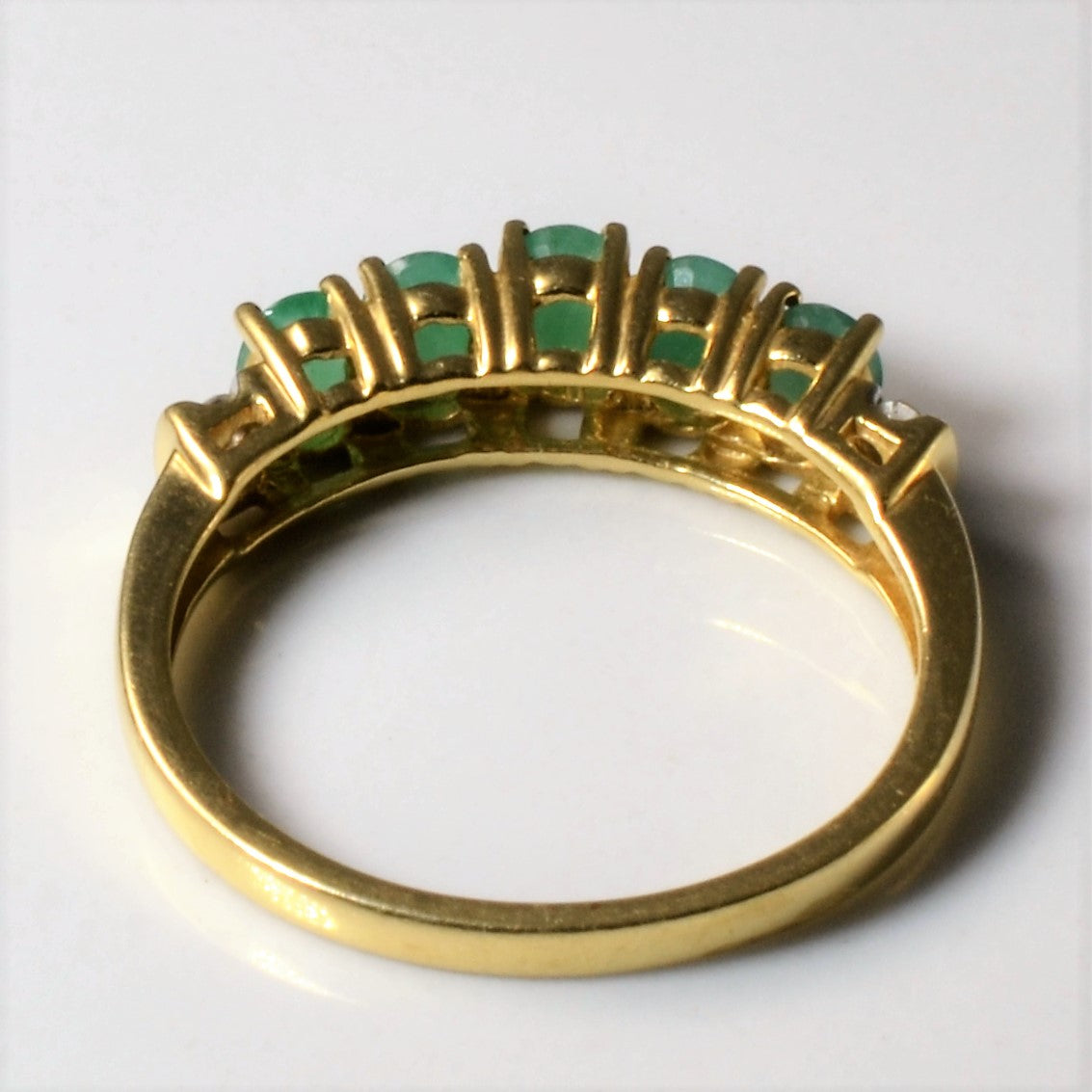 Five Stone Emerald & Diamond Ring | 0.58ctw | 0.04ctw | SZ 7 |