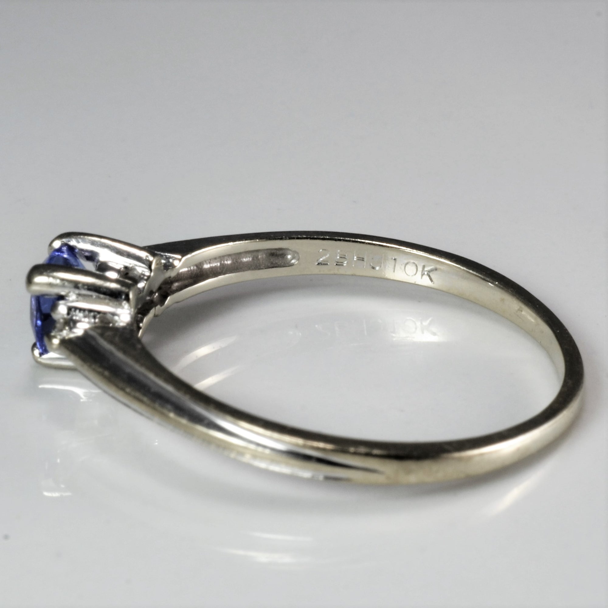 Three Stone Tanzanite & Diamond Promise Ring | 0.02 ctw, SZ 8.75 |