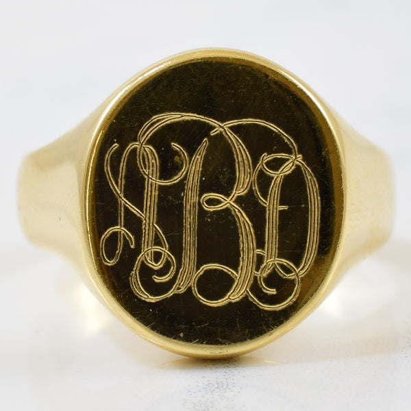 Engraved 'ABD' Signet Ring | SZ 10.5 |