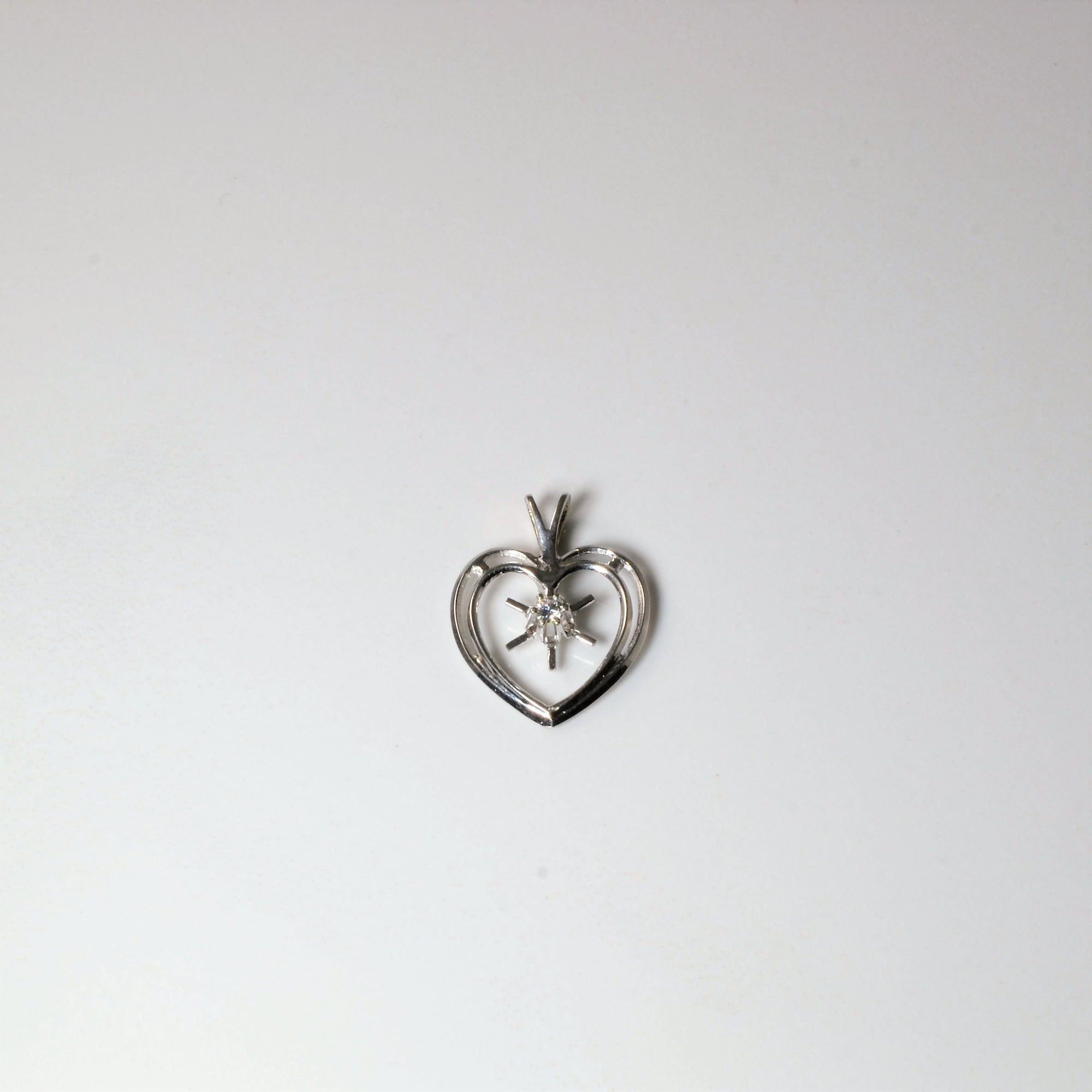 Belcher Set Diamond Heart Pendant | 0.05ct |
