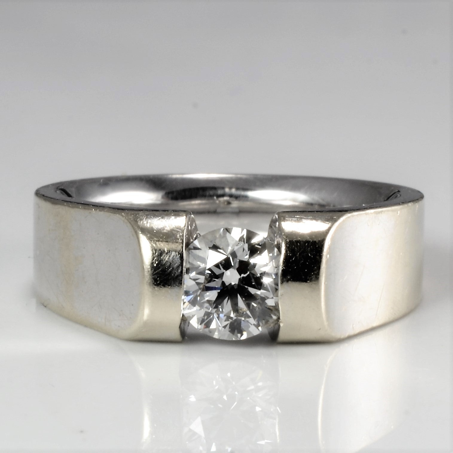 Semi Bezel Set Solitaire Diamond Ring | 0.50 ct, SZ 4.5 |