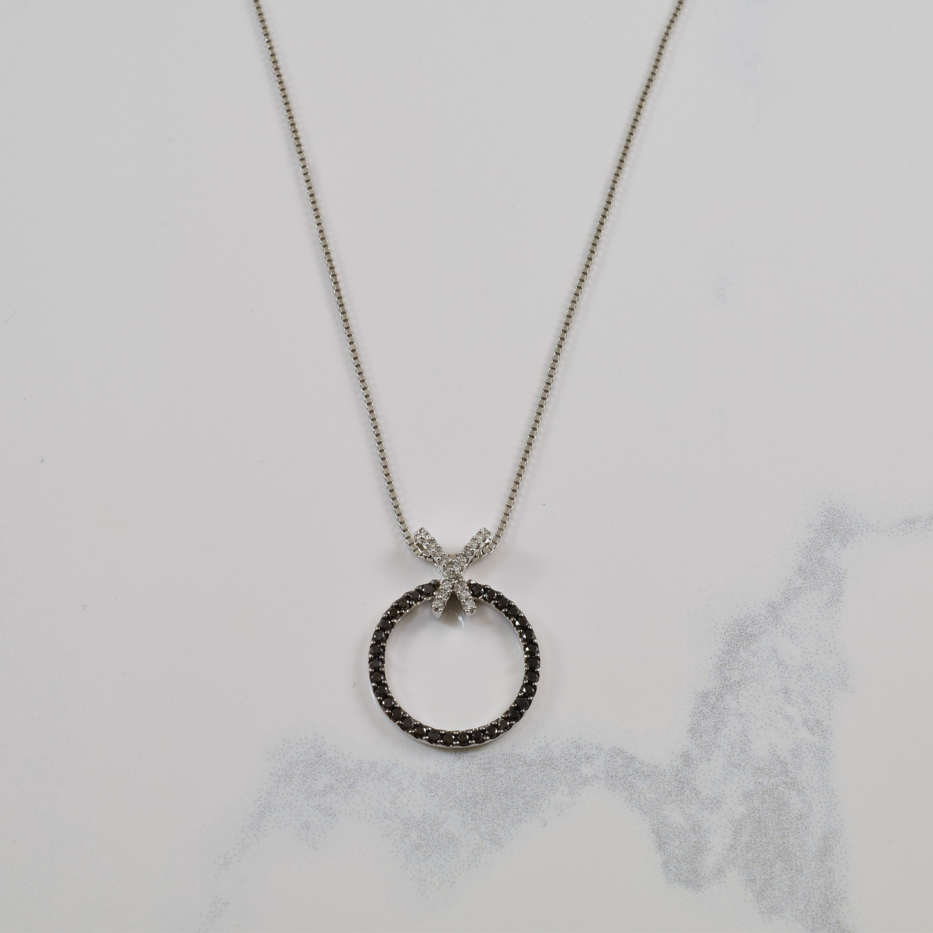 Black & White Diamond XO Necklace | 0.35ctw | 18" |