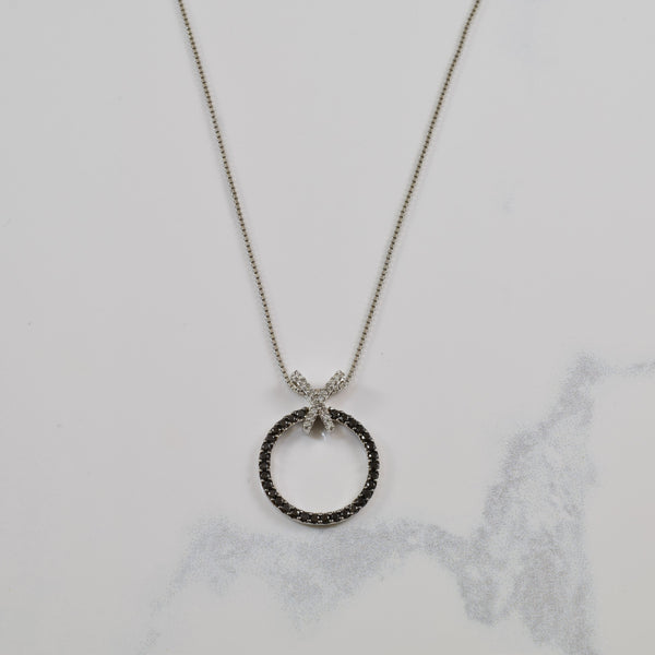 Black & White Diamond XO Necklace | 0.35ctw | 18