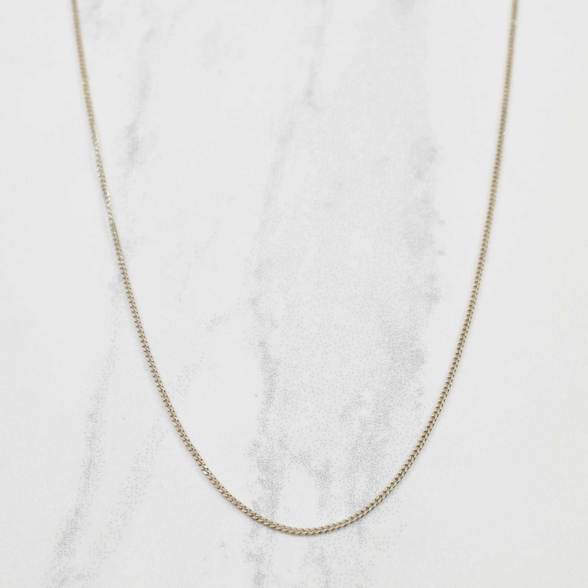 9k White Gold Curb Chain | 15.5