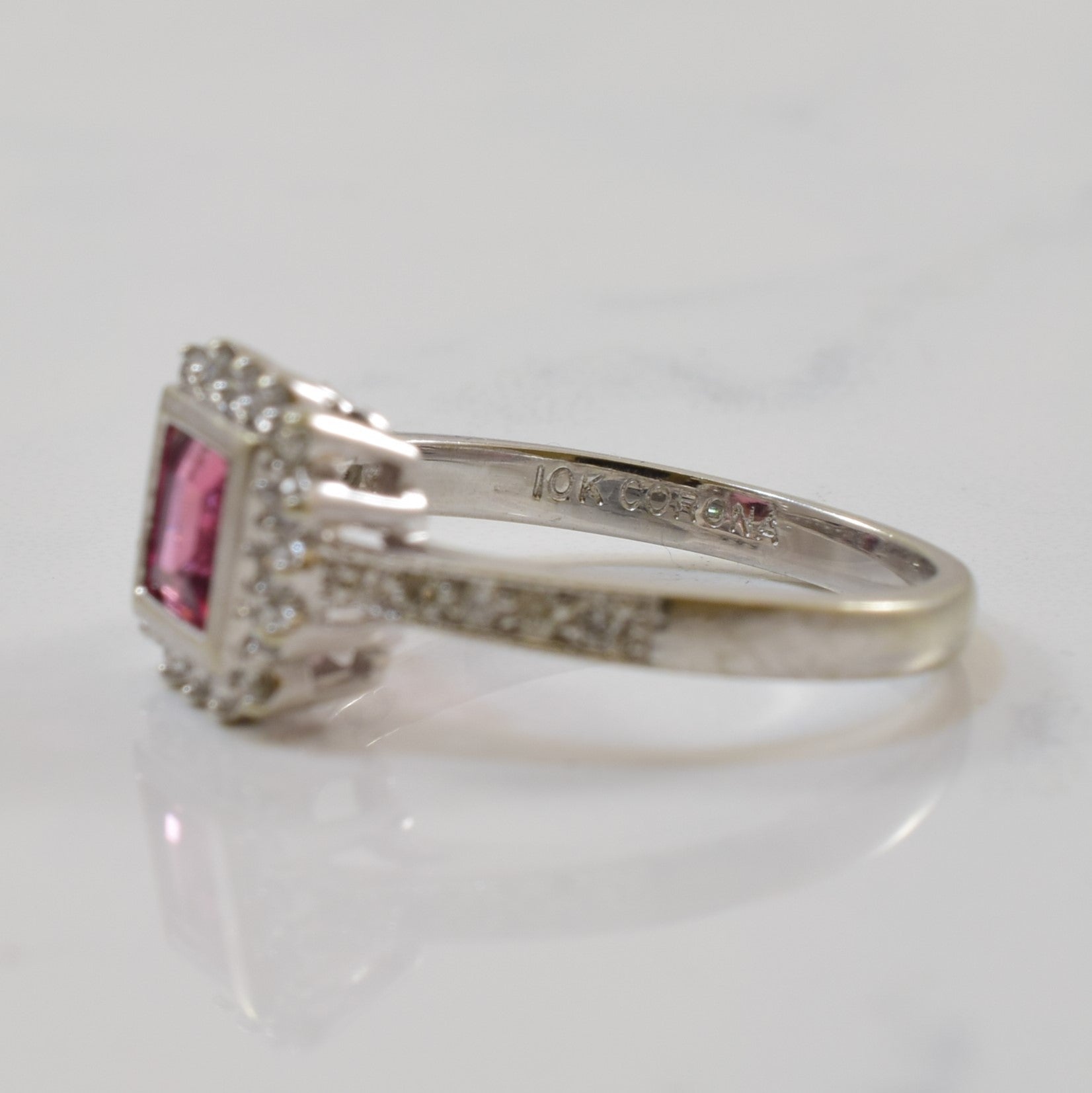 Tourmaline & Diamond Engagement Ring | 0.65ct, 0.15ctw | SZ 6.5 |