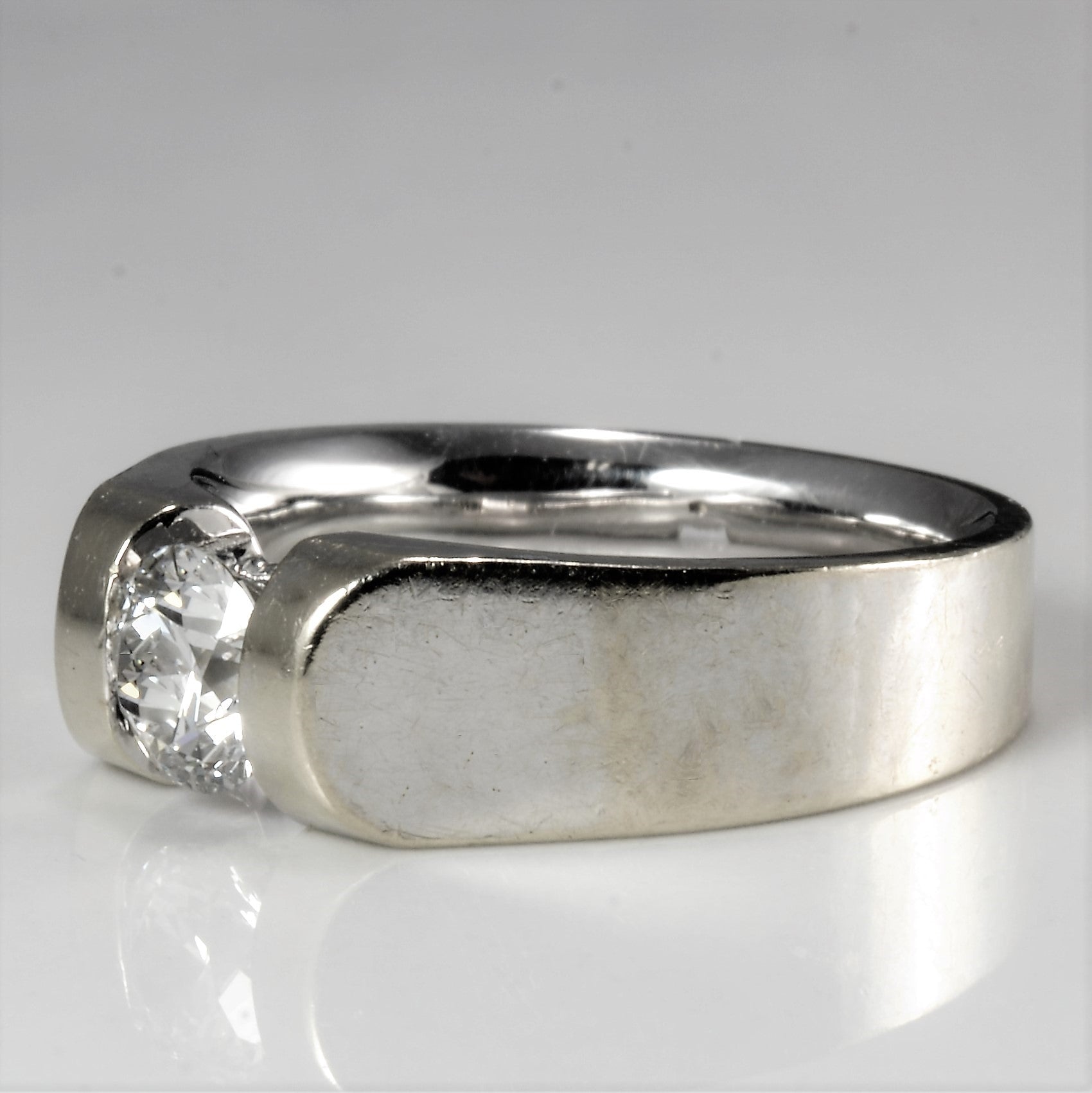 Semi Bezel Set Solitaire Diamond Ring | 0.50 ct, SZ 4.5 |