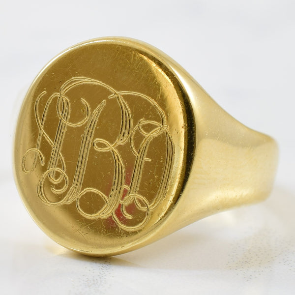 Engraved 'ABD' Signet Ring | SZ 10.5 |