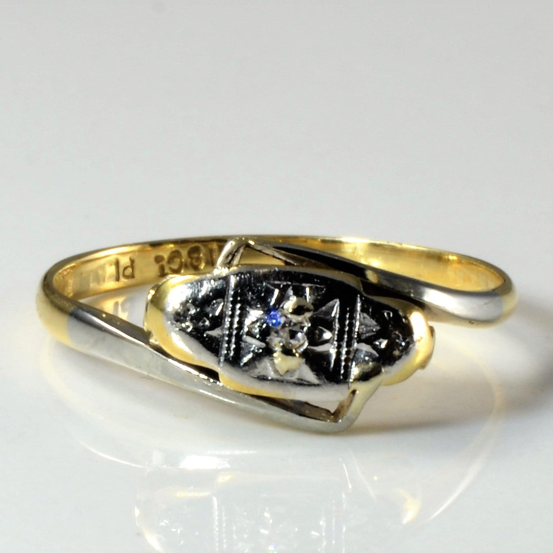 Edwardian bypass diamond ring, vintage and authentic engagement ring