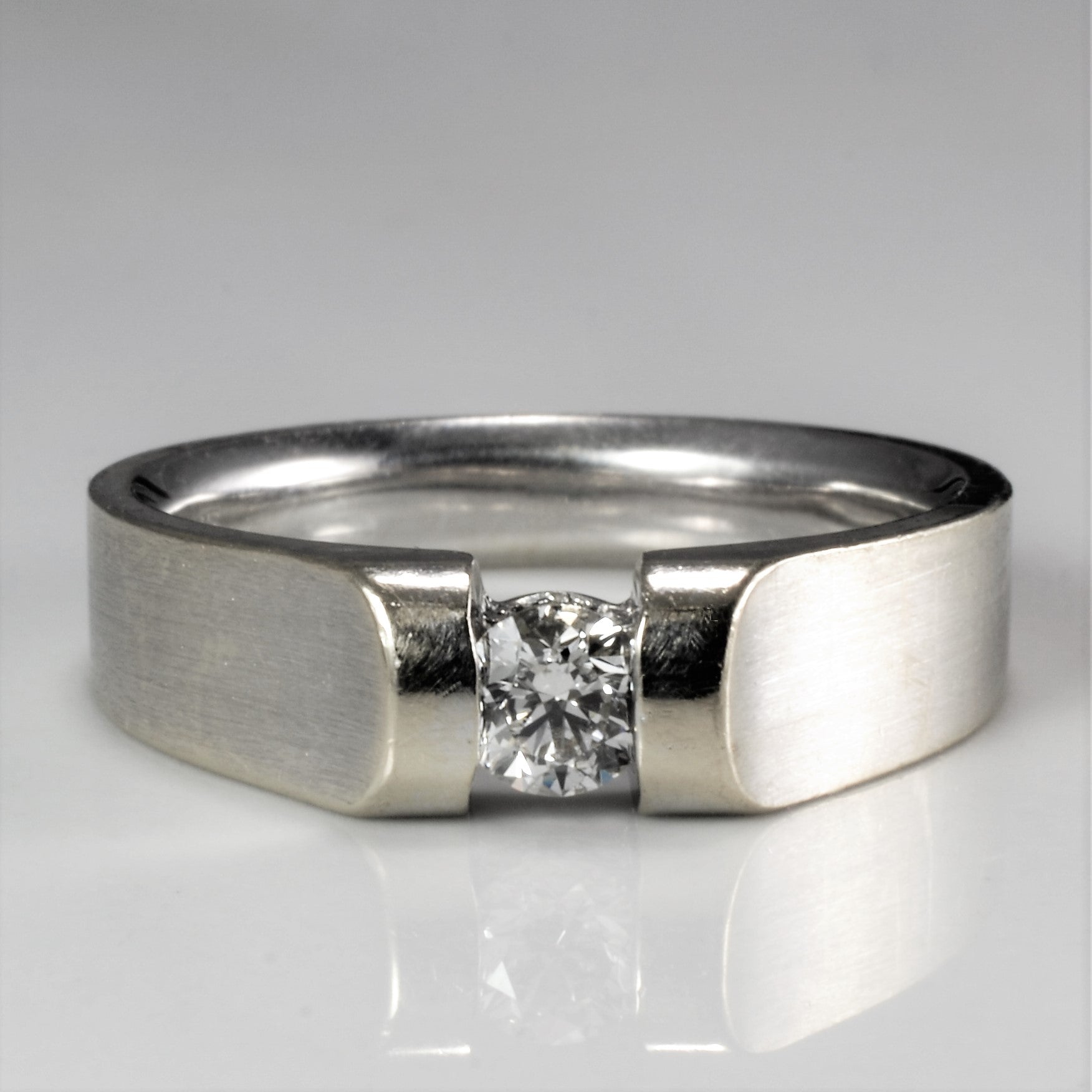 Semi Bezel Set Solitaire Diamond Ring | 0.31 ct, SZ 8.25 |