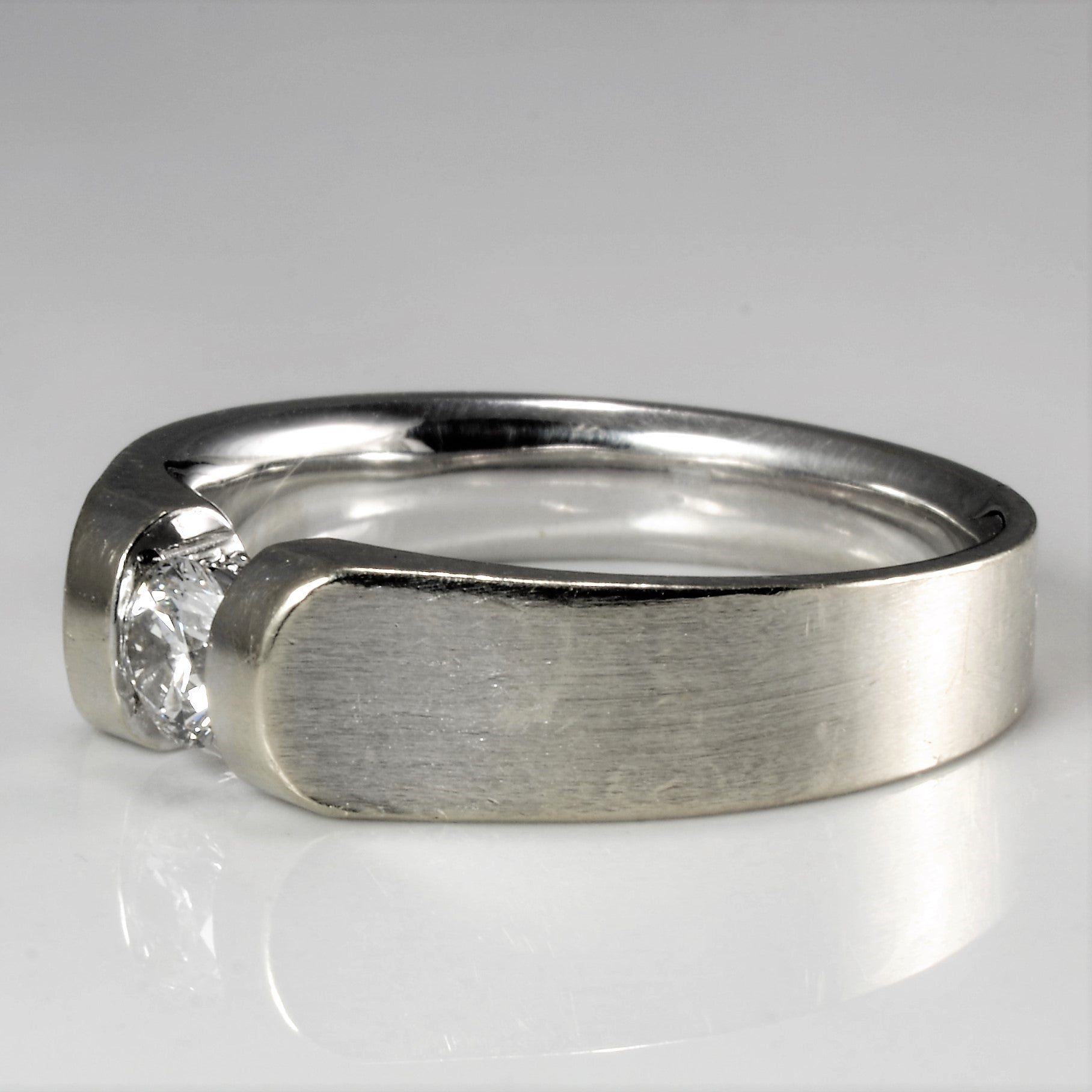 Semi Bezel Set Solitaire Diamond Ring | 0.31 ct, SZ 8.25 |