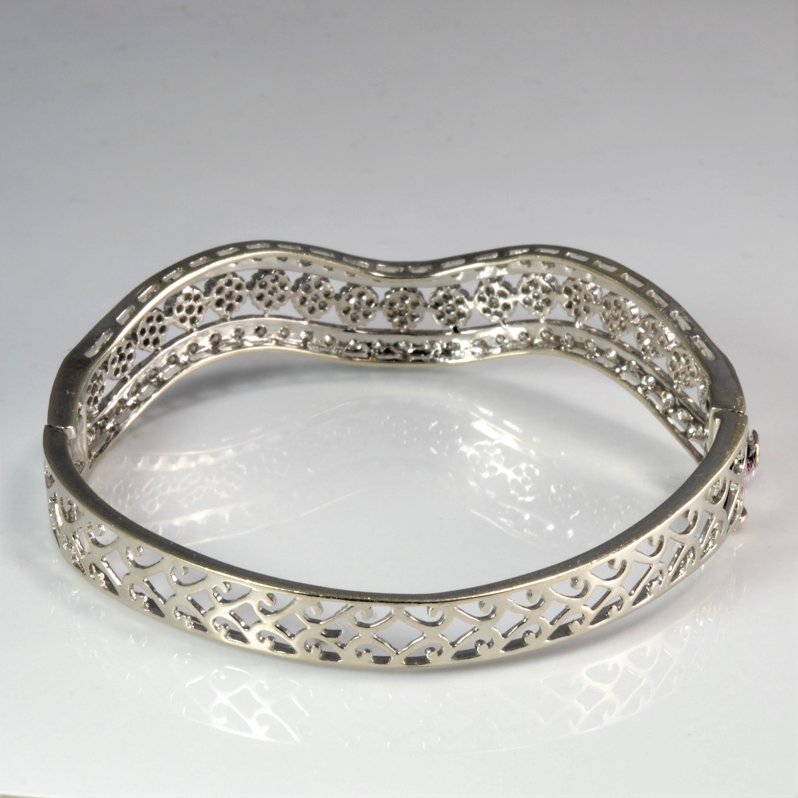 Cluster Diamond Wide Wave Bangle | 2.70 ctw, 7''|