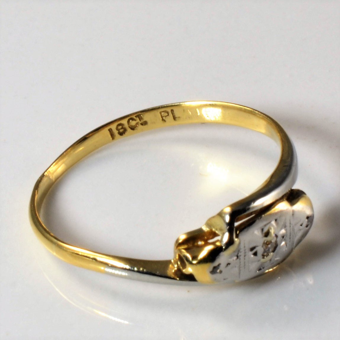 Canadian vintage engagement ring with gold and diamonds