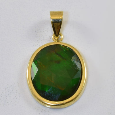 Bezel Set Ammolite Pendant | 2.00ct |