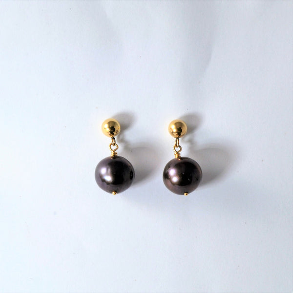 Black Pearl Drop Earrings |