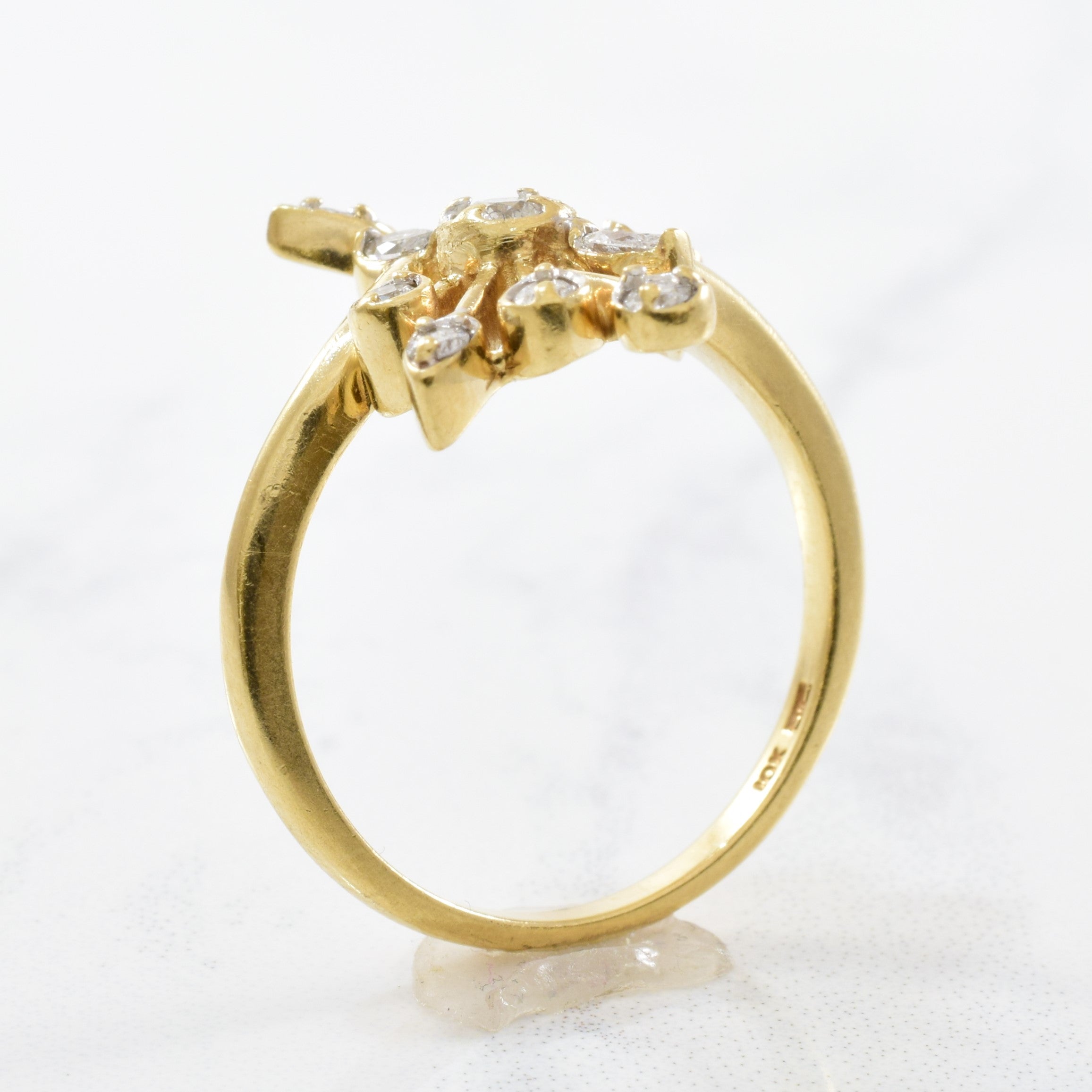 Diamond Floral Cocktail Ring | 0.30ctw | SZ 8 |