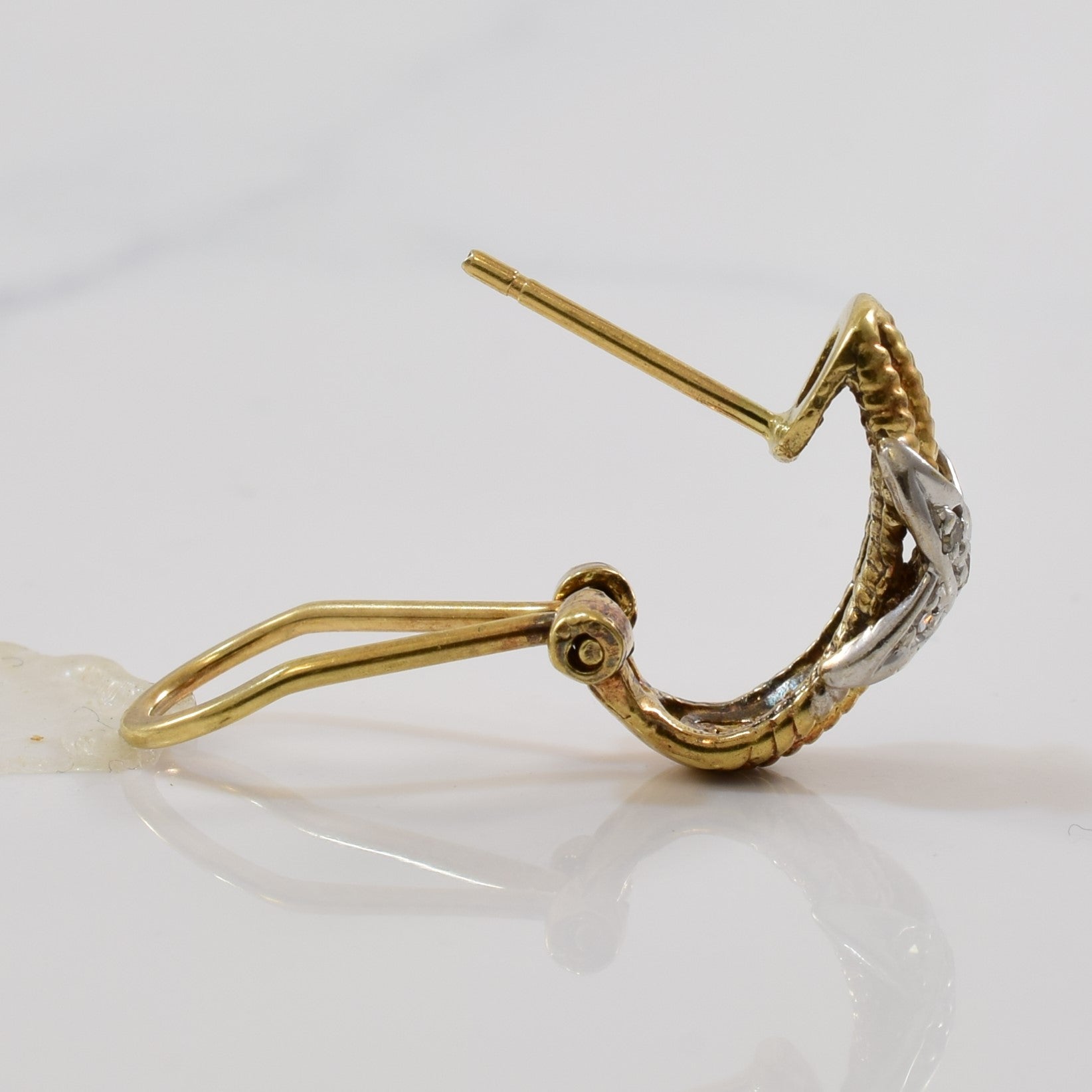 Diamond 'X' French Clip Stud Earrings | 0.03ctw |