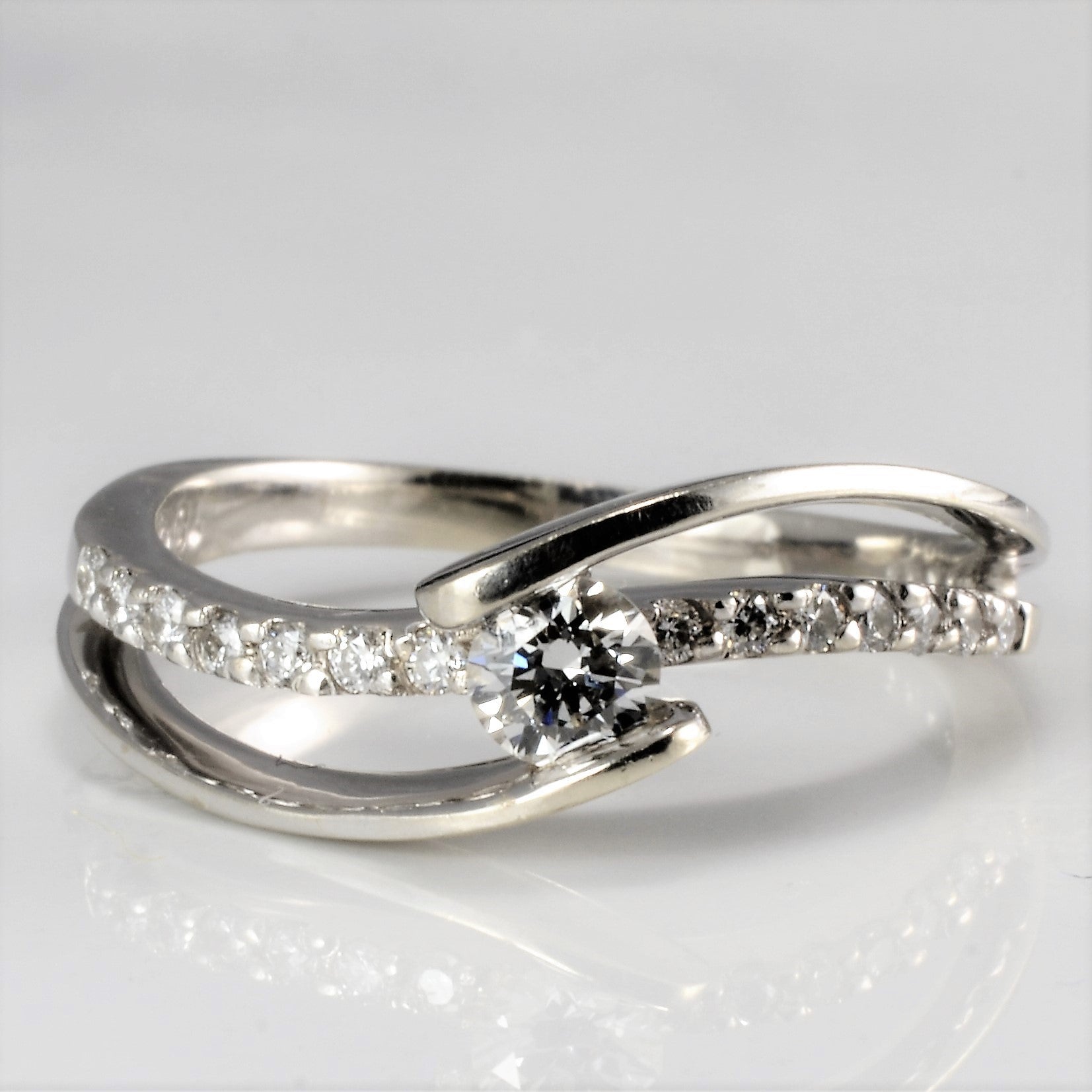 Bypass Diamond Engagement Ring | 0.32 ctw, SZ 6.75 |