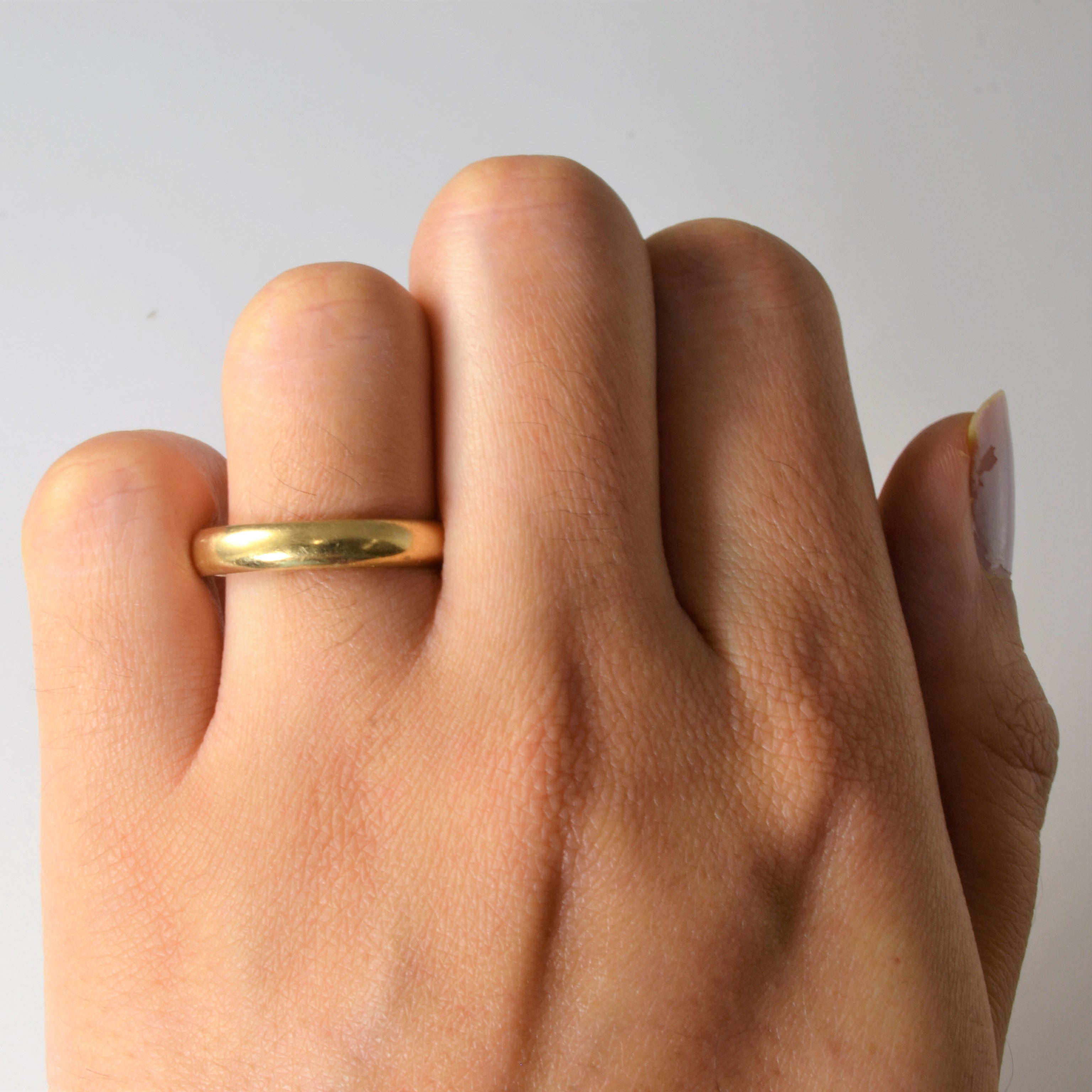 18k Yellow Gold Plain Band | SZ 8 |