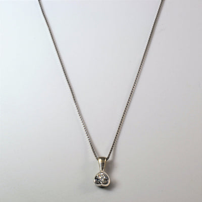 Half Moon Diamond Solitaire Necklace | 0.30ct | 20