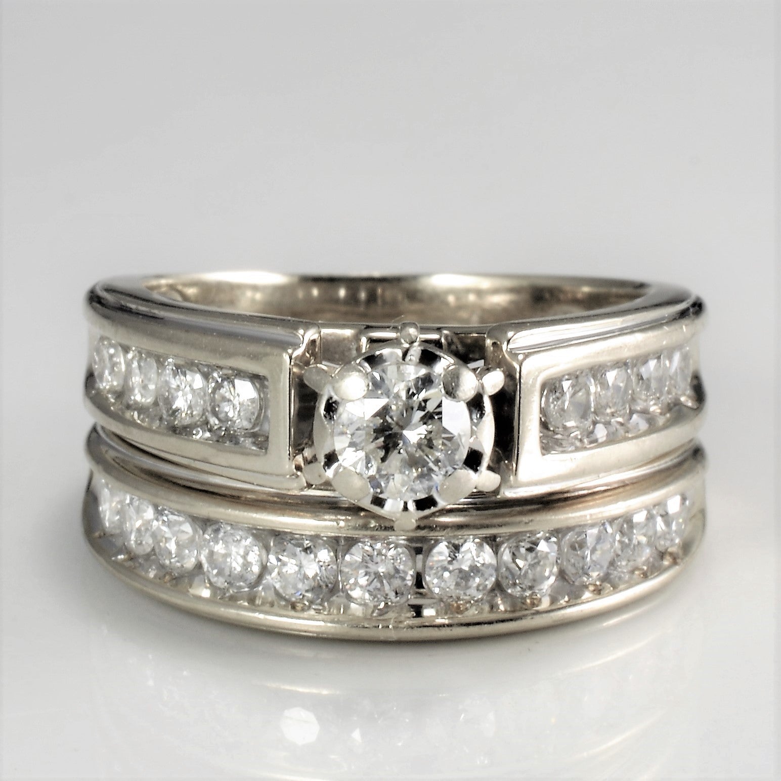 Channel Set Diamond Engagement Ring Set | 0.83 ctw, SZ 5.25 |