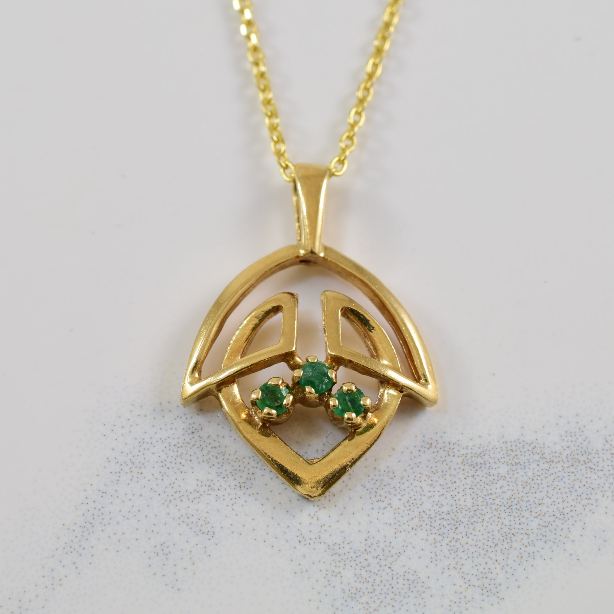 Geometric Emerald Necklace | 0.10ctw | 18
