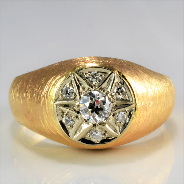 1940's Old European Diamond Cluster Ring |0.28 ctw, SZ 9 |
