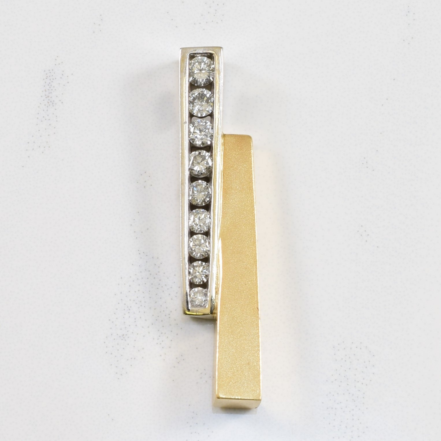 Diamond Two Tone Bar Pendant | 0.36ctw |