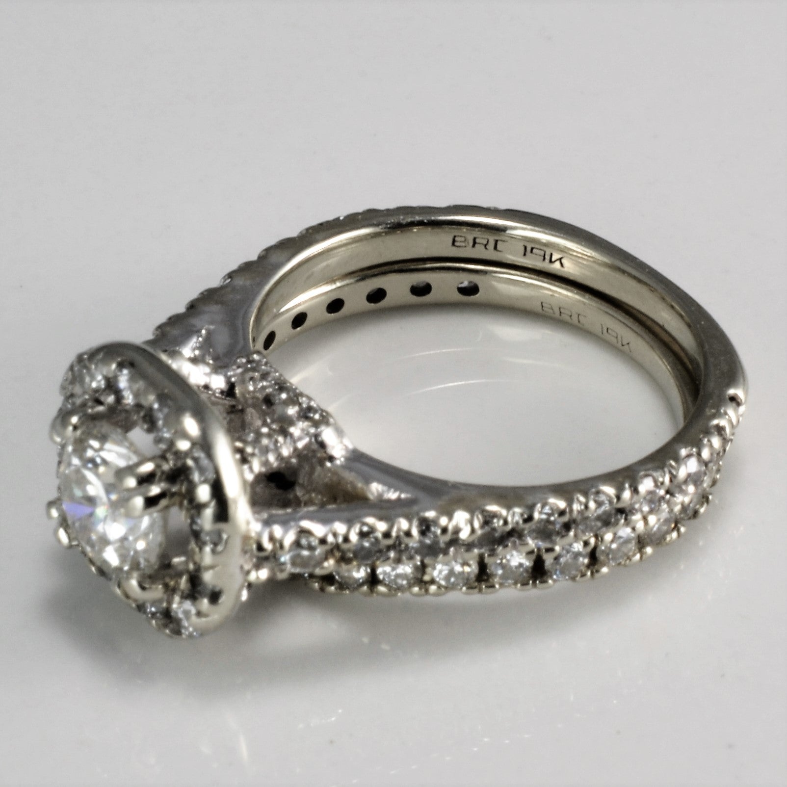 Halo Diamond Engagement Ring Set | 1.13 ctw, SZ 3.25 |