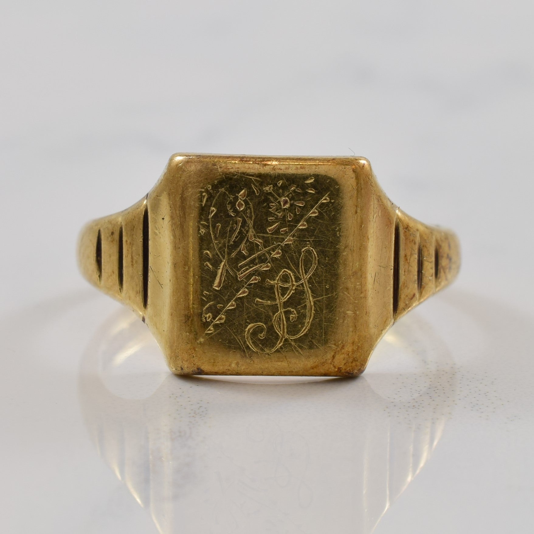 1960s Engraved Intials 'SS' Signet Ring | SZ 10.75 |