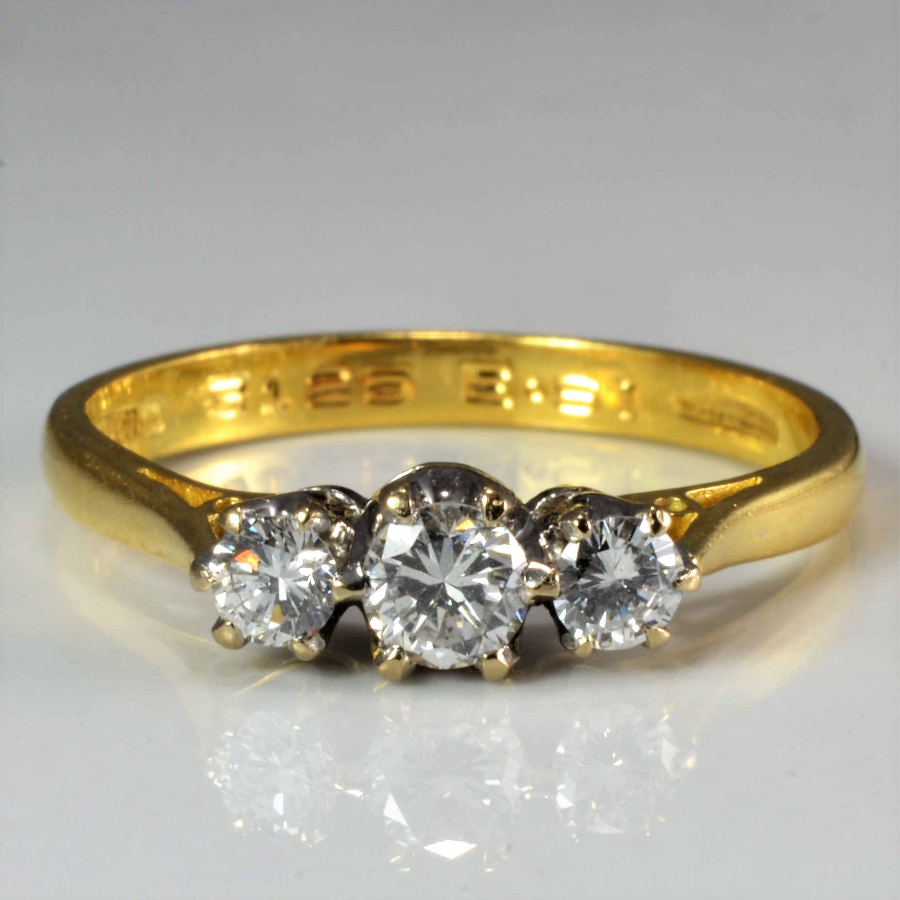 Three Stone Diamond Engagement Ring | 0.37 ctw, SZ 6.75 |