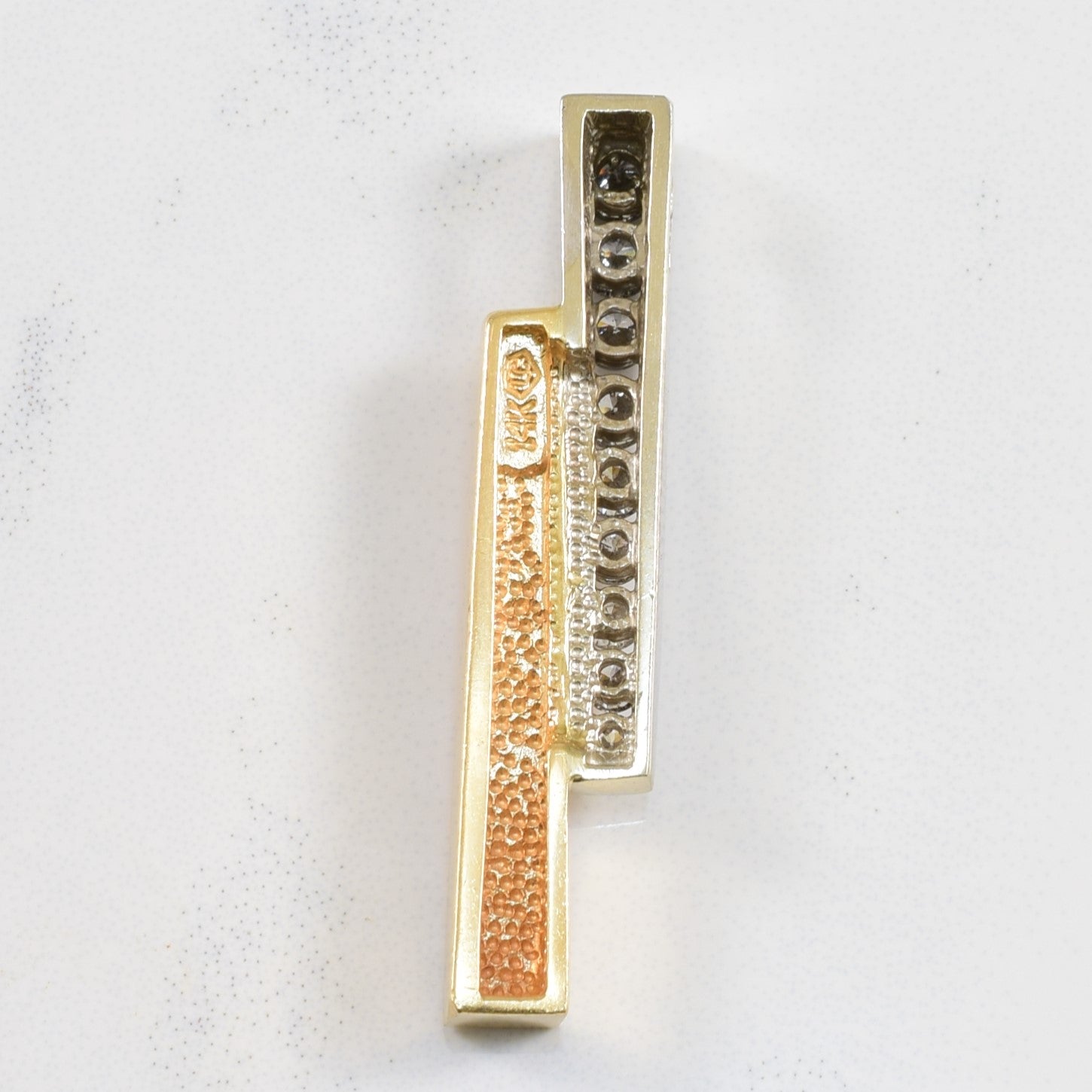 Diamond Two Tone Bar Pendant | 0.36ctw |