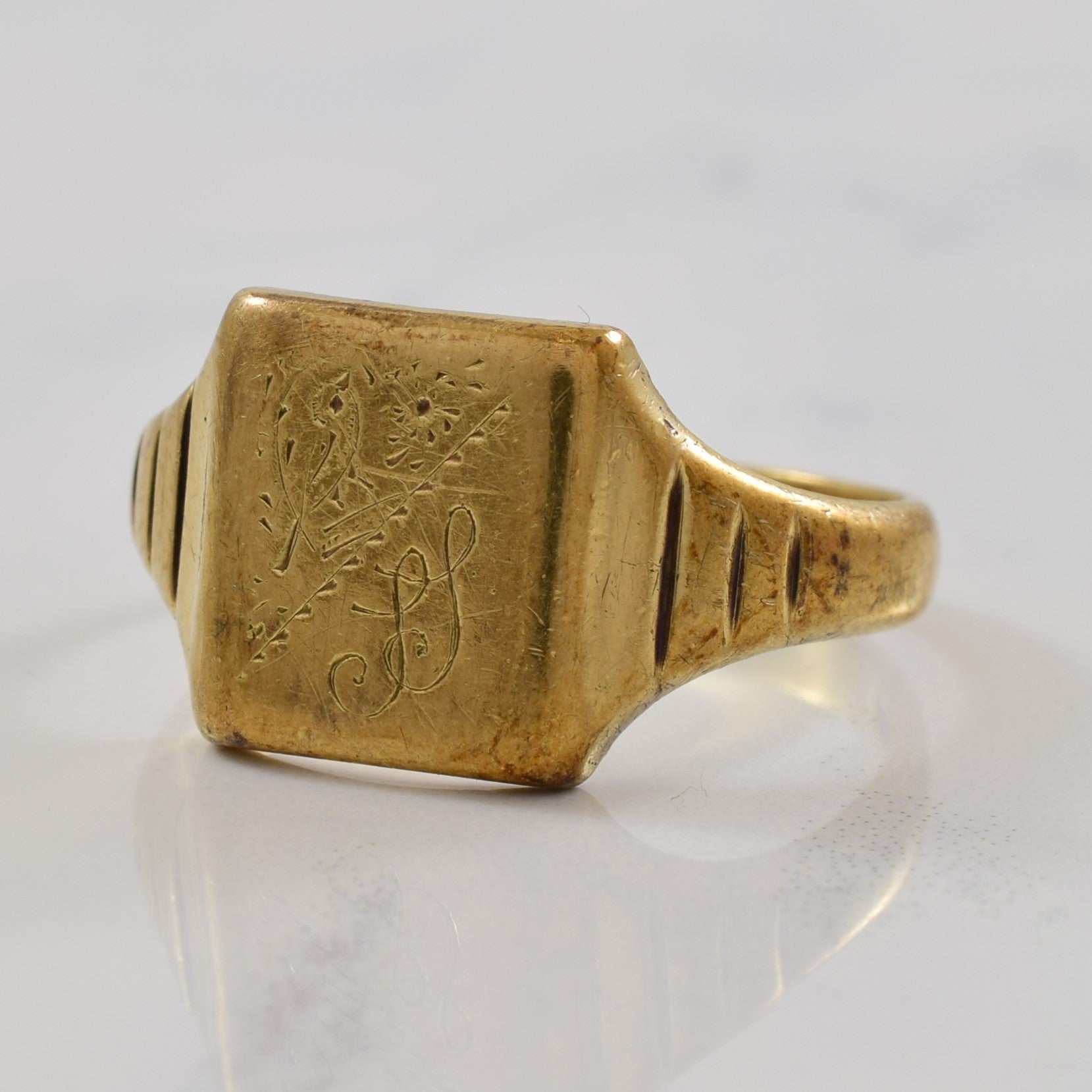 1960s Engraved Intials 'SS' Signet Ring | SZ 10.75 |