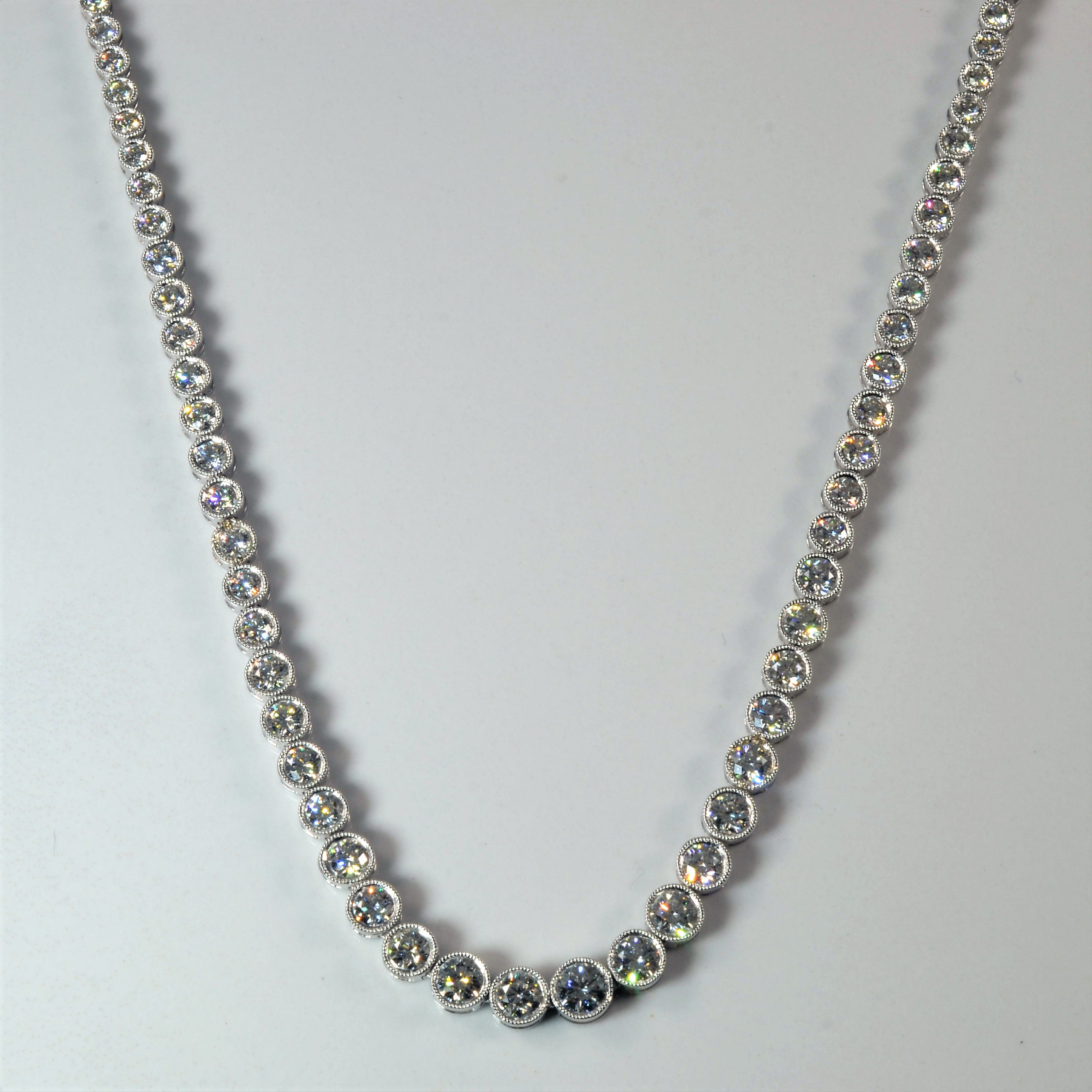 Bezel Set Graduated Diamond Necklace | 5.89ctw | 16" |