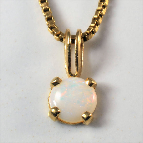Solitaire Opal Pendant Necklace | 0.20ct | 18