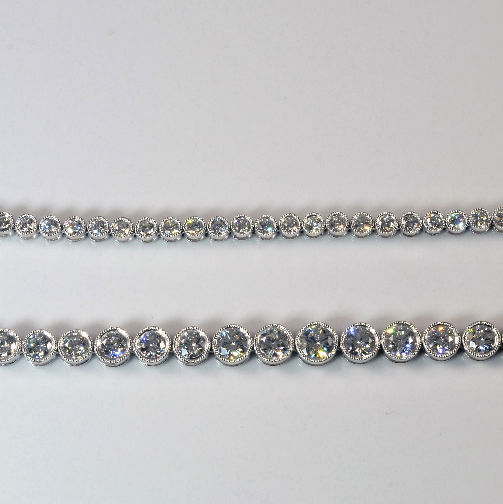 Bezel Set Graduated Diamond Necklace | 5.89ctw | 16