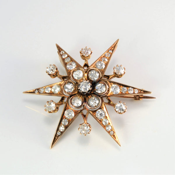 Stunning Victorian Star Brooch/Pendant | 3.46ctw |
