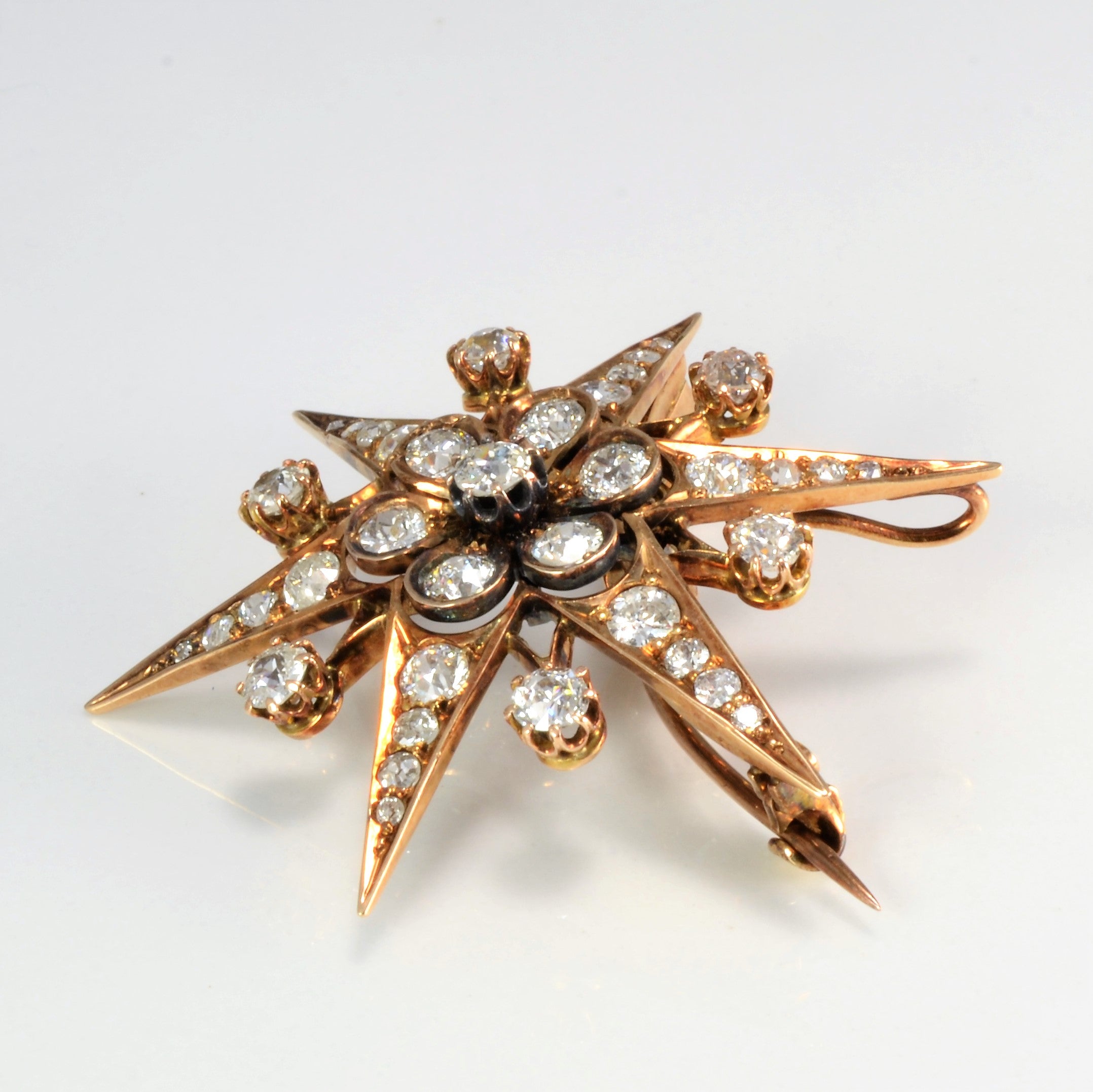 Stunning Victorian Star Brooch/Pendant | 3.46ctw |