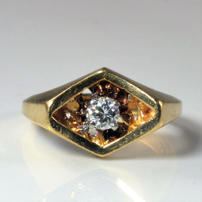 Solitaire Diamond Chevron Ring | 0.15ct | SZ 5.5 |