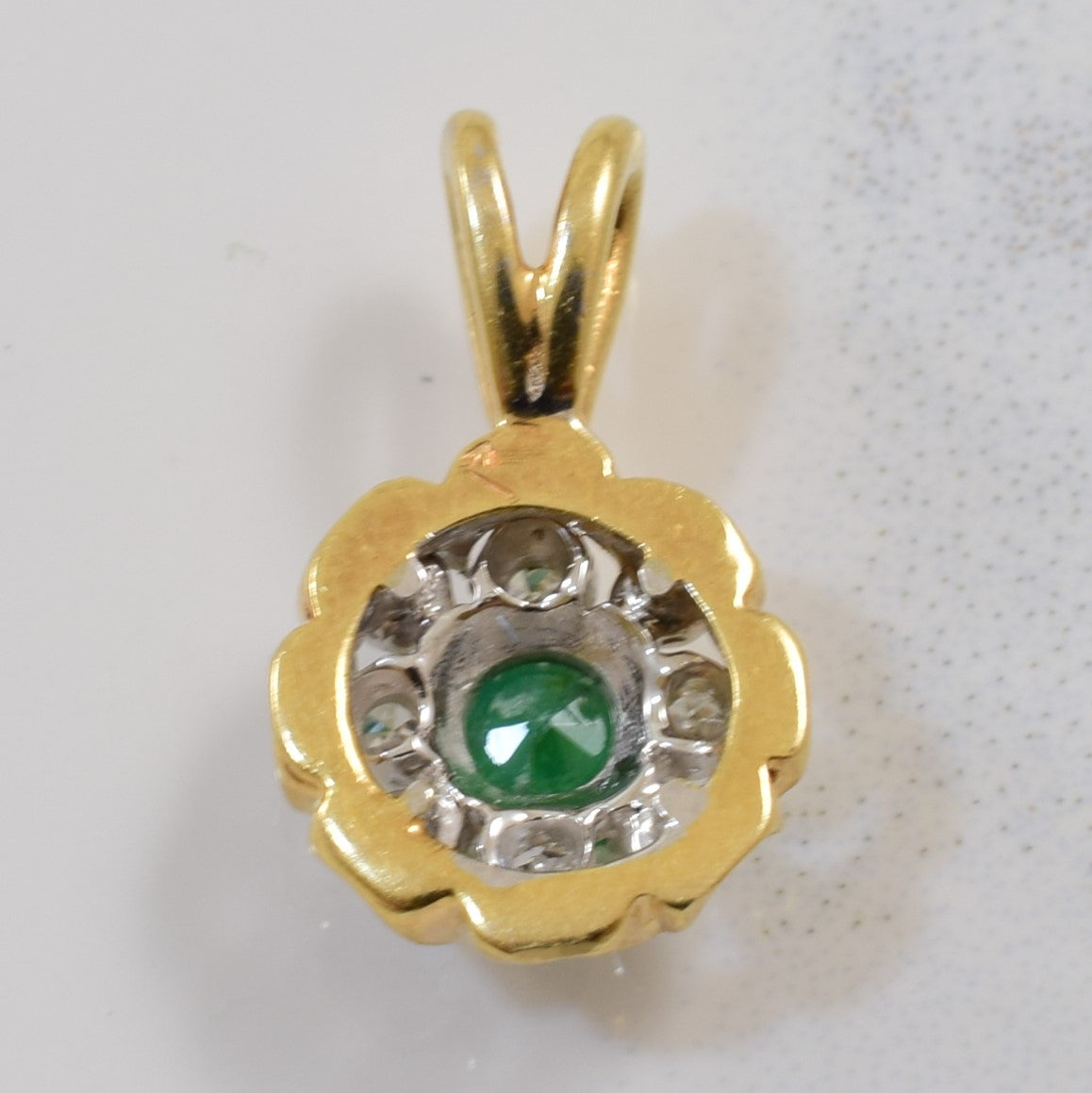 Floral Emerald & Diamond Pendant | 0.16ct, 0.04ctw |