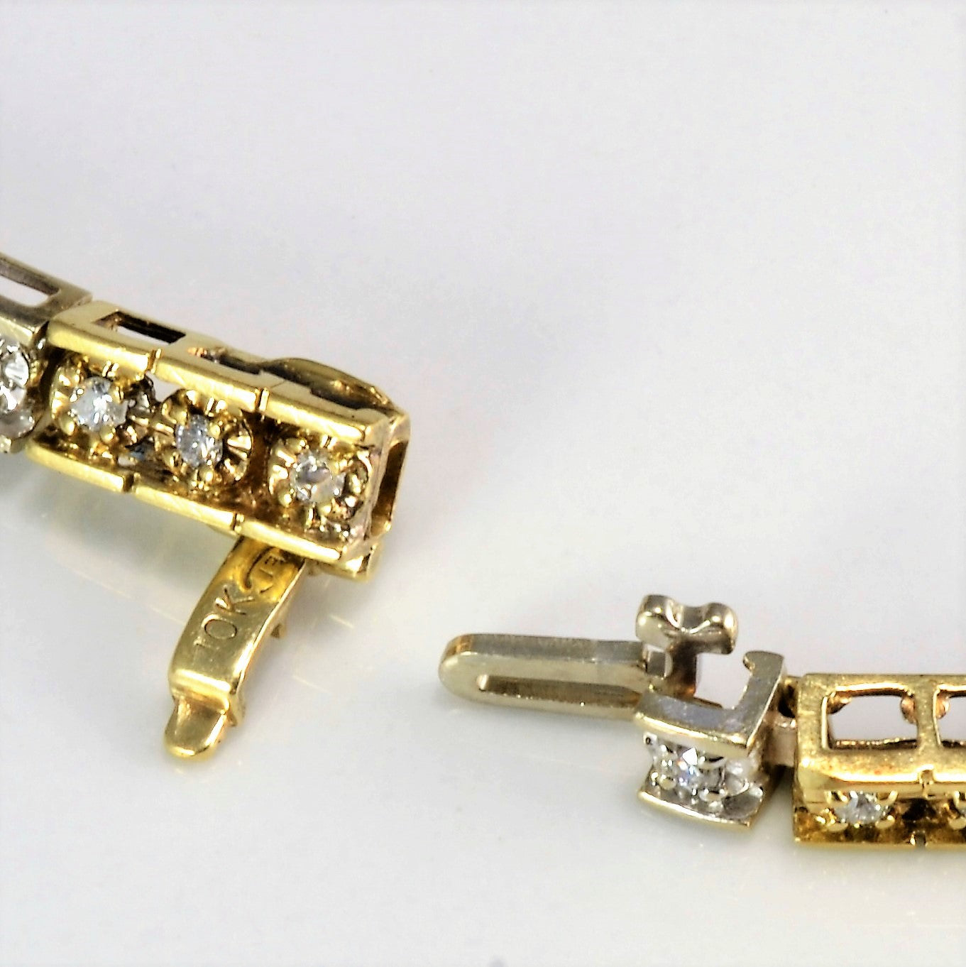 Two Tone Gold Diamond Bracelet | 8''|