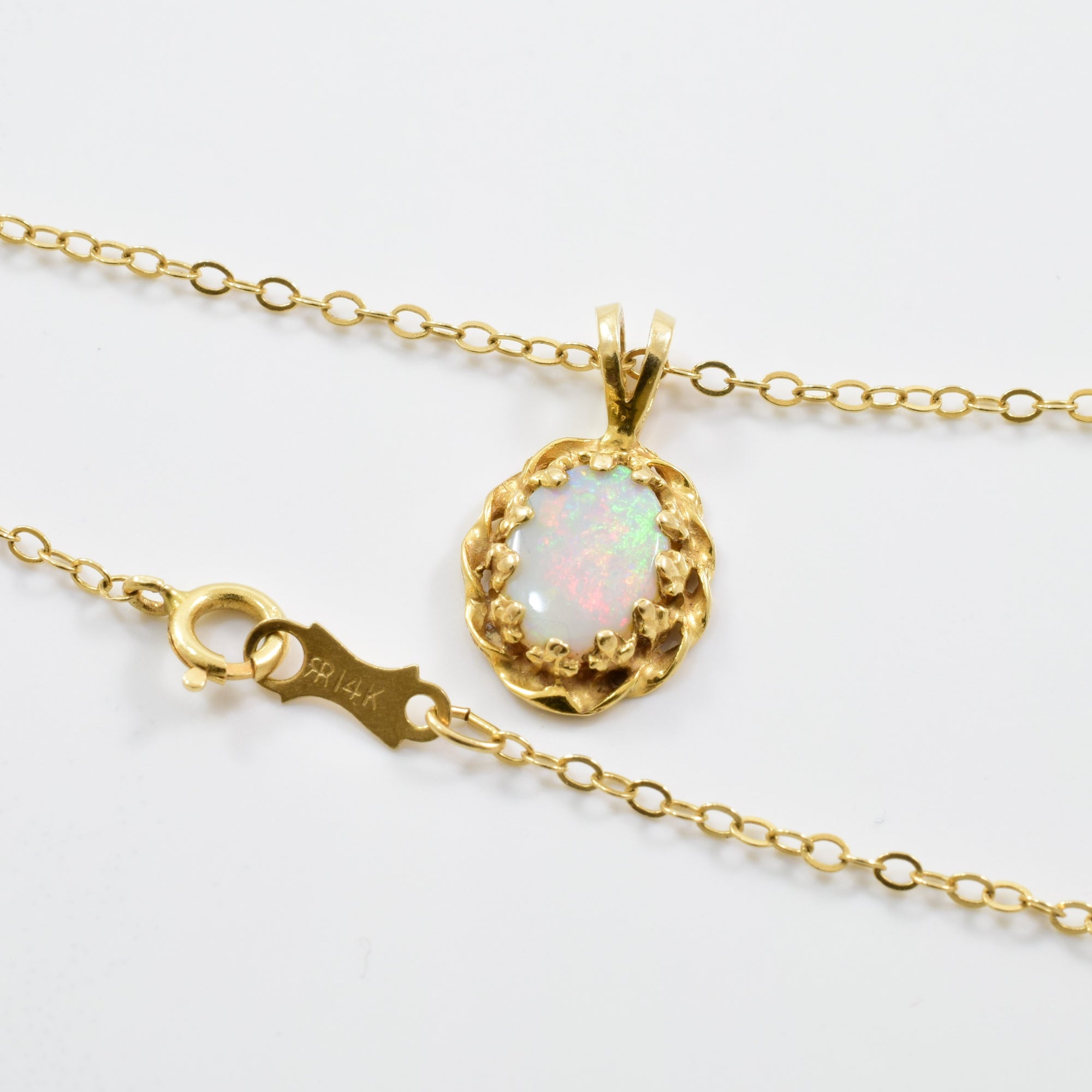 Vibrant Opal Necklace | 0.50ct | 18