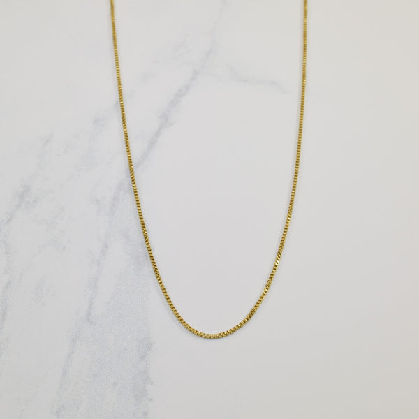 14k Yellow Gold Box Chain | 18