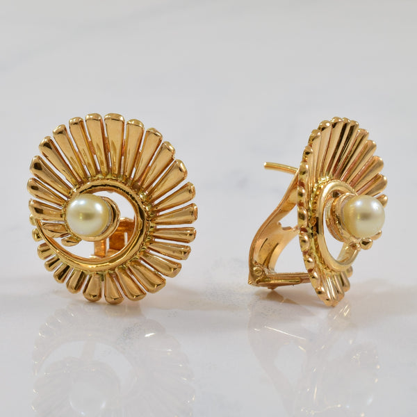 Pearl Spiral Burst French Clip Earrings | 1.40ctw |
