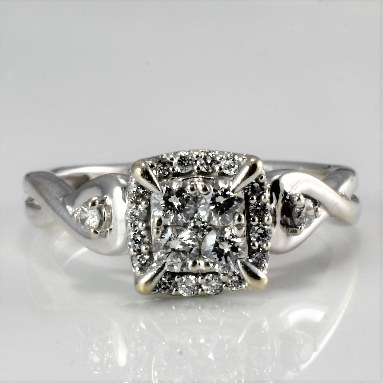 High Set Cluster Diamond Engagement Ring | 0.28 ctw, SZ 4 |