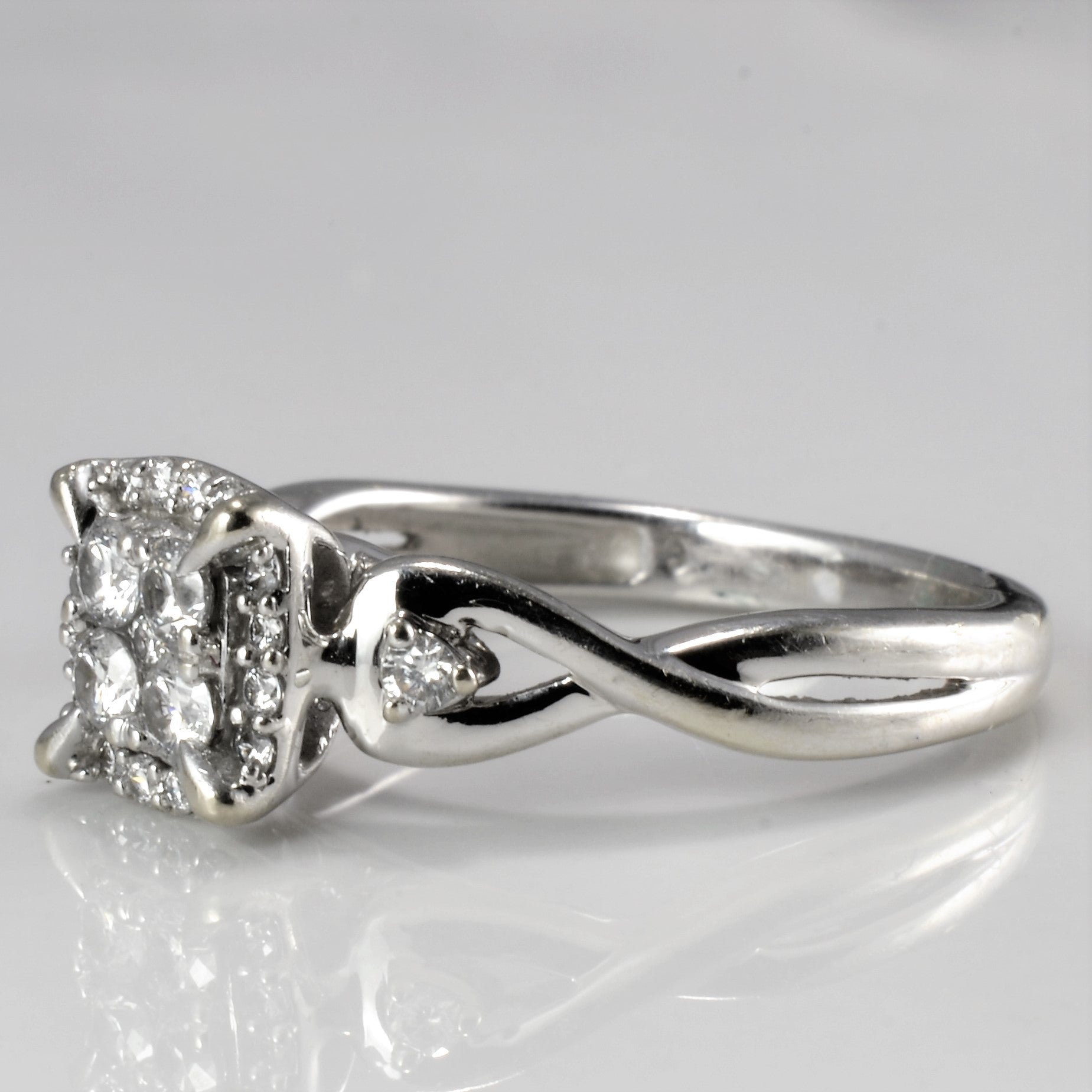 High Set Cluster Diamond Engagement Ring | 0.28 ctw, SZ 4 |